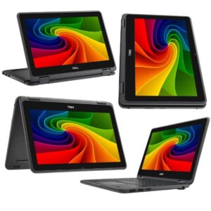 Dell Ordinateur portable professionnel Latitude 3120 2 en 1 Intel Quad Core 11ème Génération 8 Go de mémoire Ram 256 Go SSD 1366 x 768 Écran tactile HD Graphics 505 13" Windows 11 Pro 64 Bits